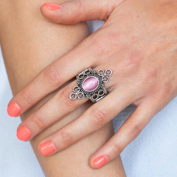 paparazzi Jewelry - Paparazzi Jewelry Accessories - Mystical Mystique - Pink Ring - Vintage